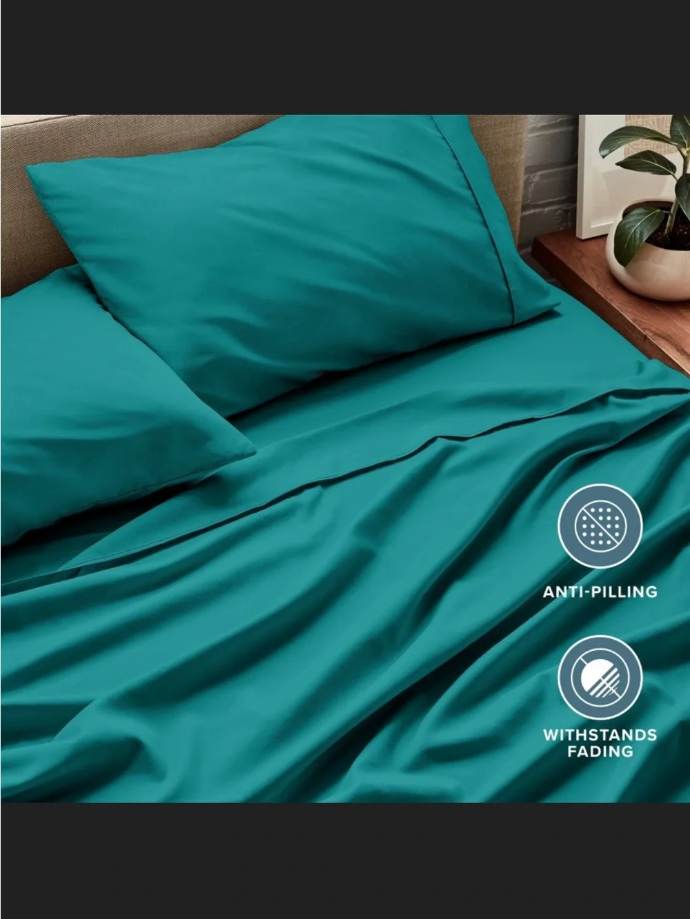 Bare Home | Split Head Flex King Sheet Set, Emerald color.